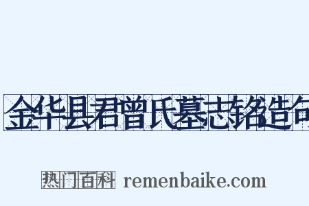 金华县君曾氏墓志铭造句是什么意思的图片